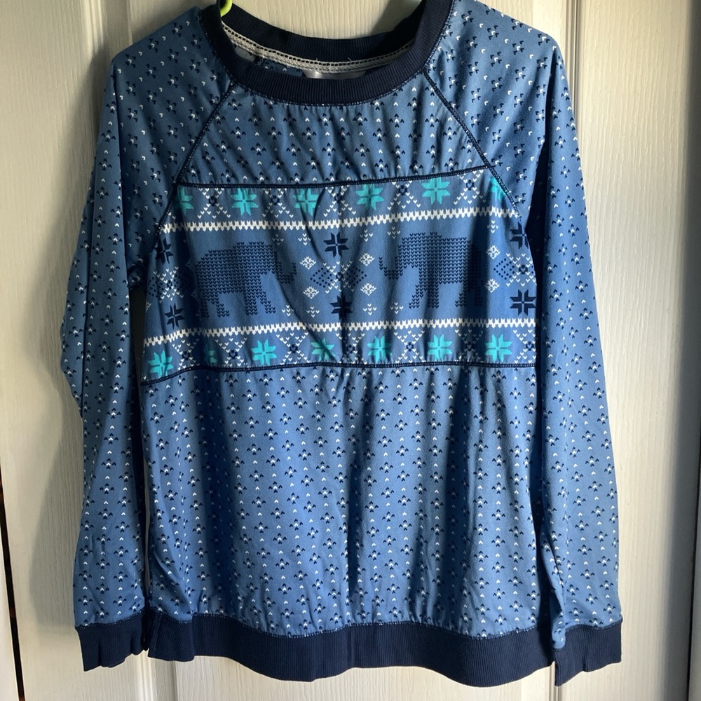 Secret Treasures pajama top with Christmas sweater elephant detail S